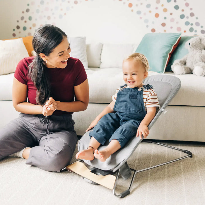 UPPAbaby Mira Lightweight Compact Foldable Baby Bouncer, Grey