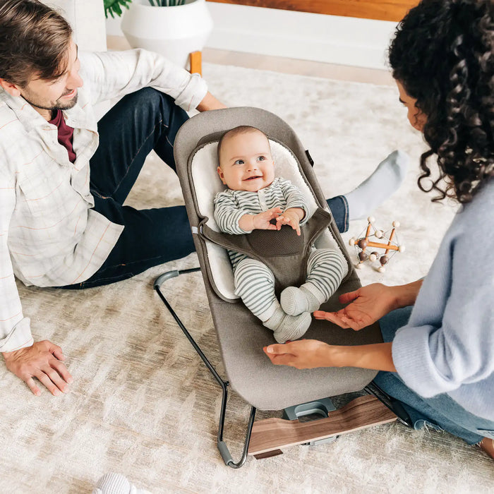 UPPAbaby Mira Lightweight Compact Foldable Baby Bouncer, Grey