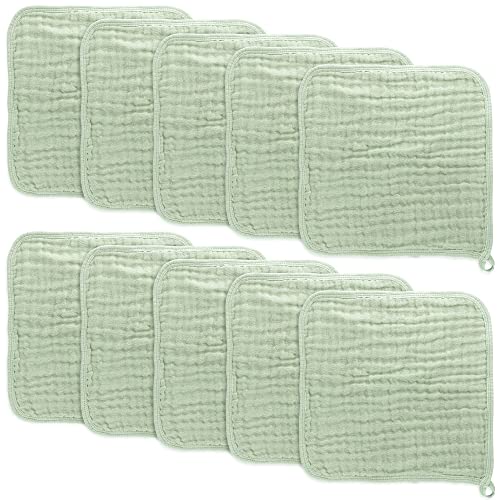 Comfy Cubs Muslin Cotton Baby Washcloths (10 Pack)