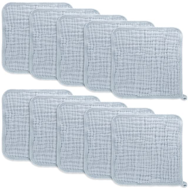 Comfy Cubs Muslin Cotton Baby Washcloths (10 Pack)