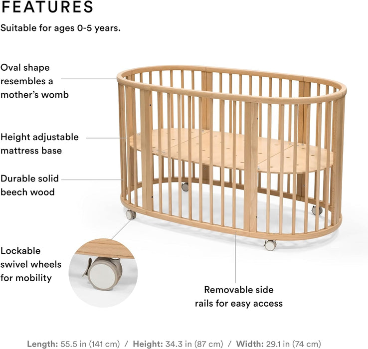 Stokke Sleepi Baby Crib and Toddler Bed 3-1, Natrual Beech Wood