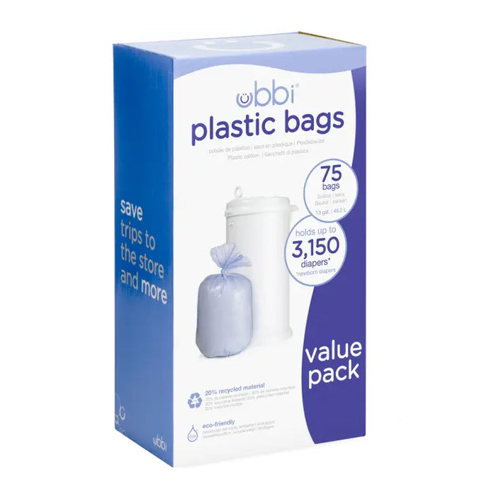 Ubbi Diaper Pail Bags - Value Pack 75Ct.