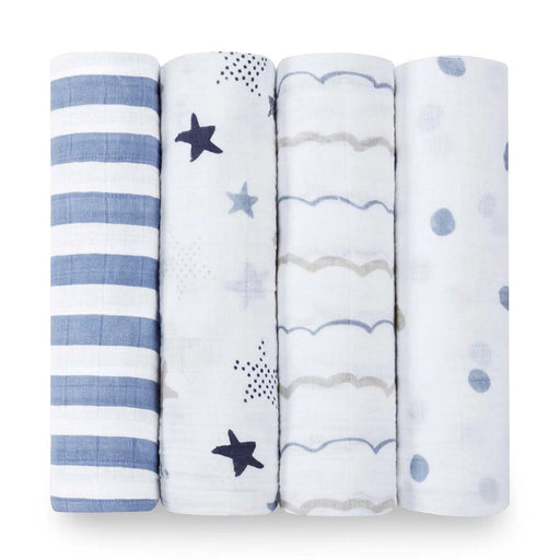 Aden + Anais Boutique Cotton Muslim Swaddle 4Pk - Rockstar