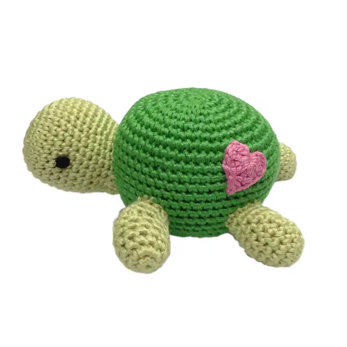 Pebble Turtle Hand Crocheted Rattle
