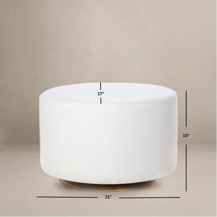 Oilo Stationary Oval Ottoman with Wood Base