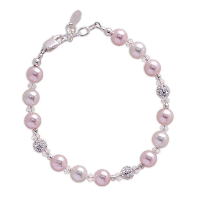 Cherished Moments, Brandi - Sterling Silver Pink Pearl Stardust Bracelet for Kids