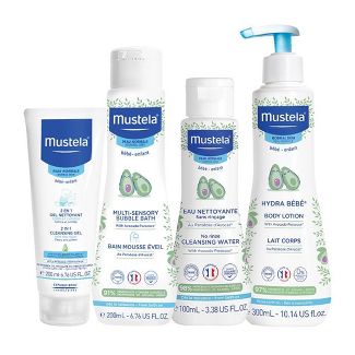 Mustela Baby Bathtime Bath and Body Essentials Gift Set - 4ct