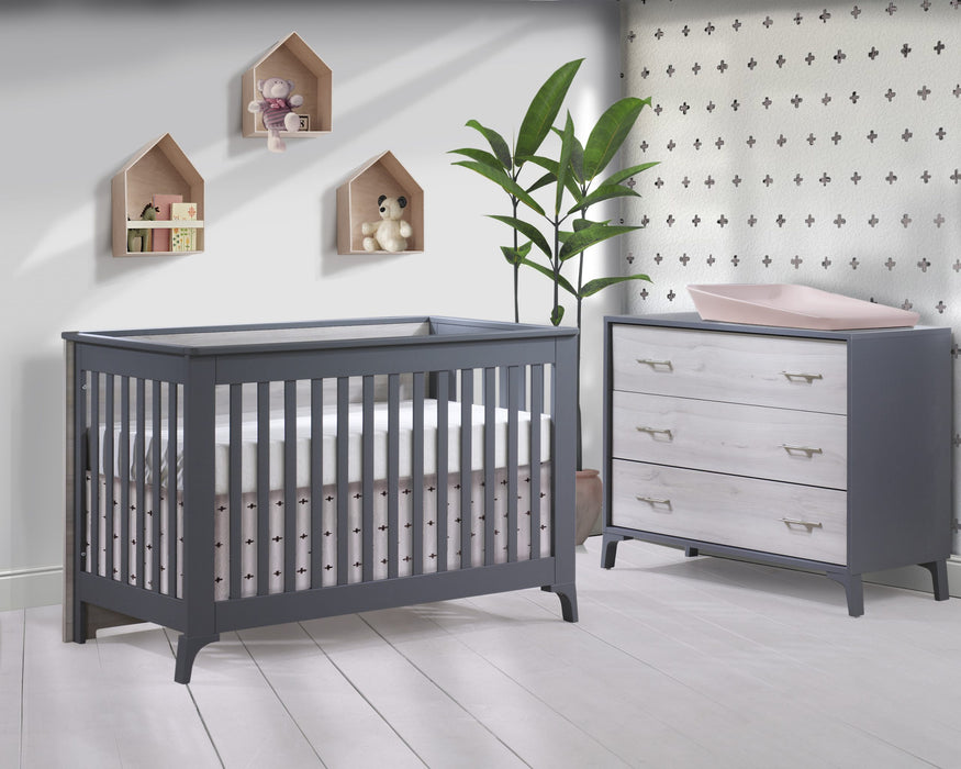 Tulip Metro Convertible Crib + 3 Drawer Dresser Set