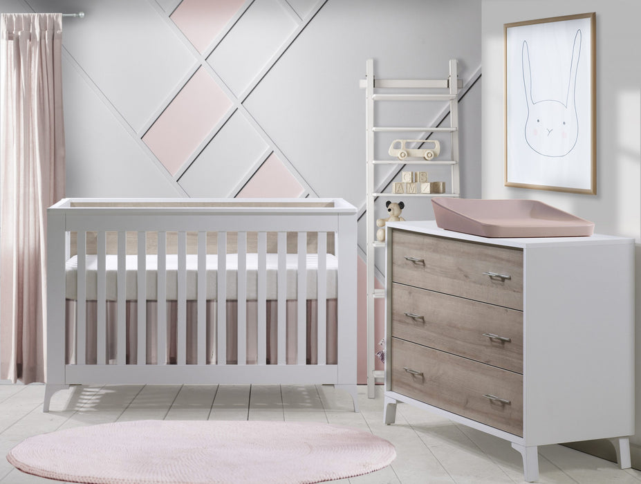 Tulip Metro Convertible Crib + 3 Drawer Dresser Set