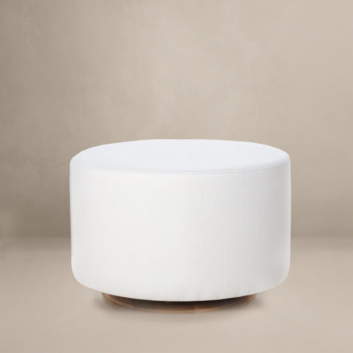 Oilo Stationary Oval Ottoman with Wood Base