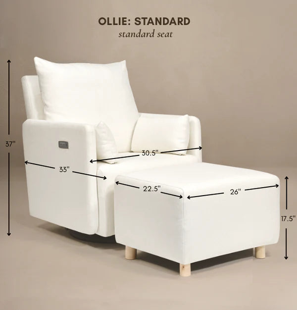 Oilo Ollie: Standard Size - Swivel Nursery Glider with Back Recline Feature