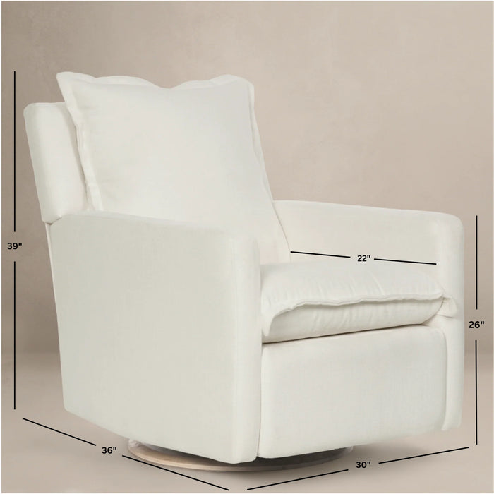 Oilo Drew Gliding Swivel Nursery Recliner - Woven White