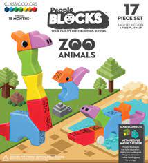 People Blocks Zoo Animals 17 piece Set