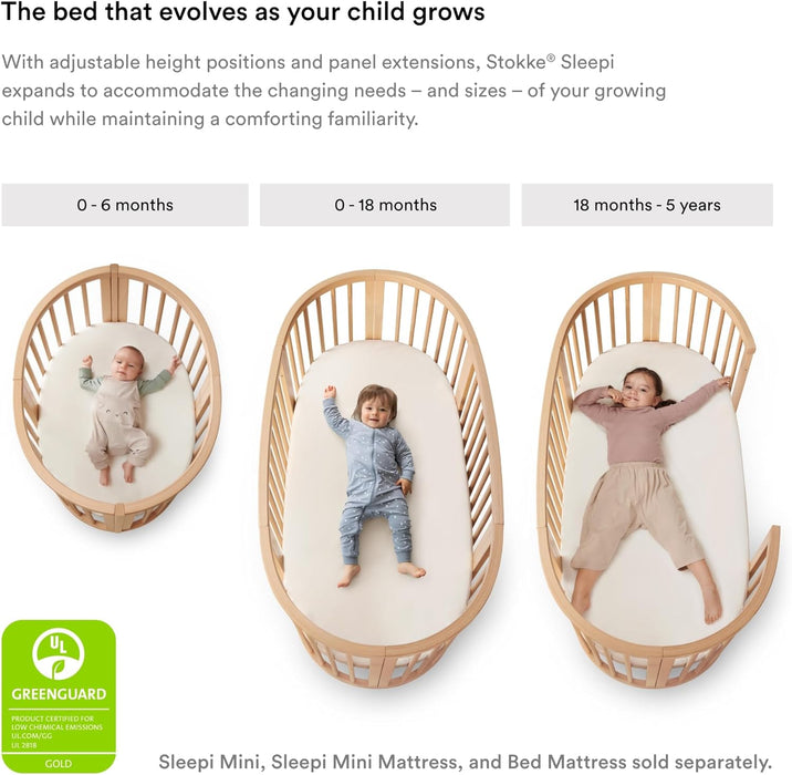 Stokke Sleepi Baby Crib and Toddler Bed 3-1, Natrual Beech Wood