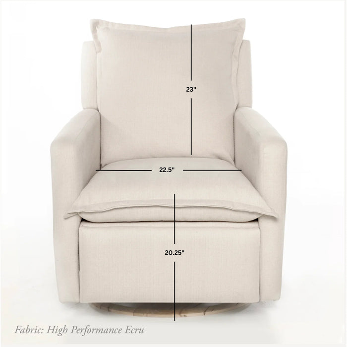 Oilo Flynn Gliding Swivel Nursery Recliner -  Ivory