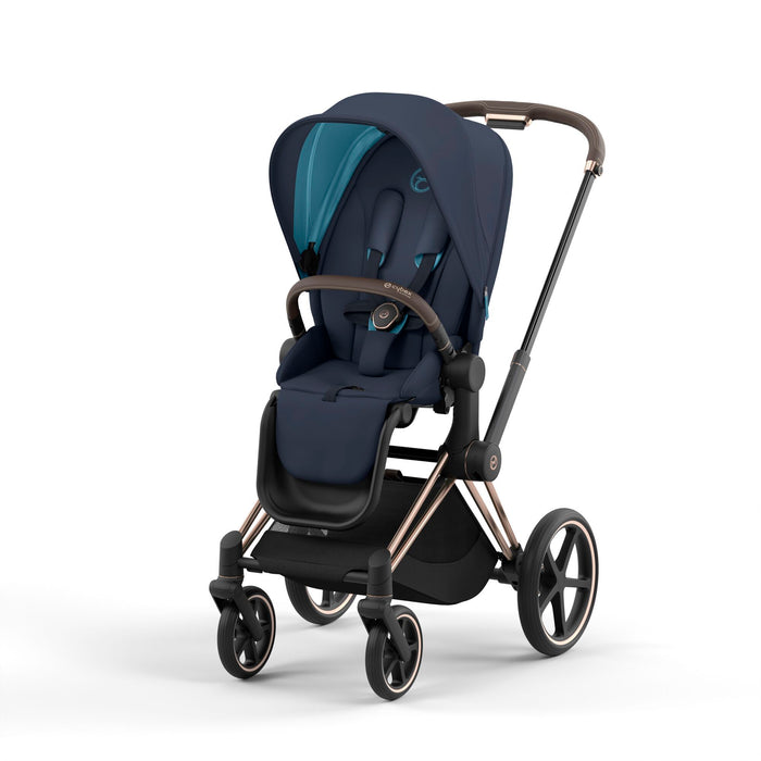 Cybex Priam4 Complete Stroller + Lux Carry Cot (Rose Gold Frame)